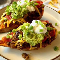 Taco Stuffed Baked Sweet Potatoes