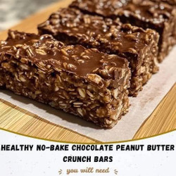 Healthy No-Bake Chocolate Peanut Butter Crunch Bars