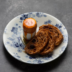Soft Boiled Egg, Vanilla Caramel, Crispy Pain Au Chocolat