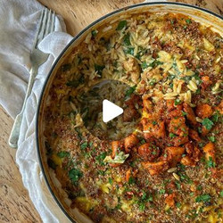 Crispy Baked Orzo With Cajun Sausages