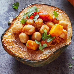 Moroccan Chickpea-stuffed Acorn Squash