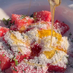 Fryst feta med melon