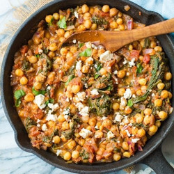 Mediterranean Chickpea Stew With Spinach &amp; Feta