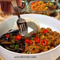 Butter Chicken Mince With Sticky Soy Aubergine