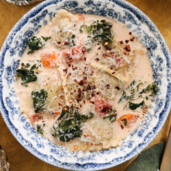 Creamy Beef Ravioli Soup