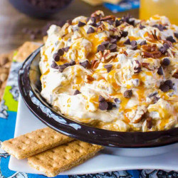 No Bake Turtle Cheesecake Dip