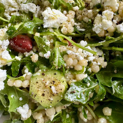 Simple Lemon Arugula Couscous Feta Salad