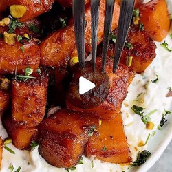 Honey-chili Glazed Sweet Potatoes With Whipped Ricotta &amp; Lime