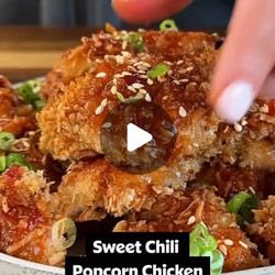 Coconut Panko Popcorn Chicken With Sweet Chili Sauce