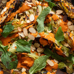 Charred Cabbage With Smokey Peanut Romesco Sauce
