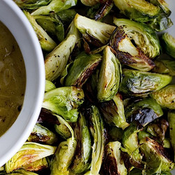 Crispy Brussels Sprouts With Black Garlic Aioli