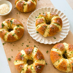Cream Cheese Stuffed Garlic Bagel
