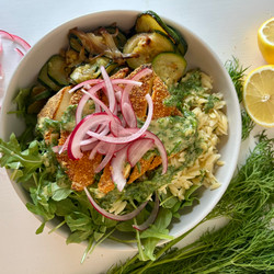 Crispy Tofu With Lemon Dijon Dill Sauce