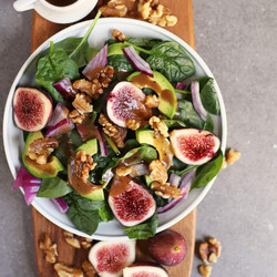 Korean Spinach Fig Salad With Balsamic Vinaigrette