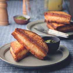 Prawn French Toast With Walnut &amp; Coriander Pesto