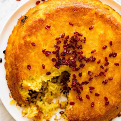 Persian Saffron Rice (tachin)