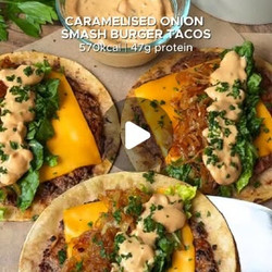Caramelised Onion Smashed Burger Tacos