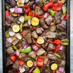 Sheet Pan Deconstructed Beef Kebabs