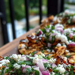 Greek Lemon Chicken Flatbread Wraps With Creamy Garlic Feta Sauce