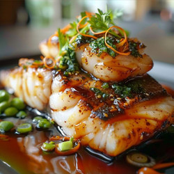 Savory Ginger Soy Glazed Cod With A Touch Of Honey
