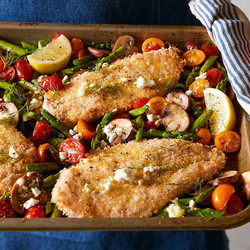 Sheet-pan Chicken With Roasted Spring Vegetables &amp; Lemon Vinaigrette