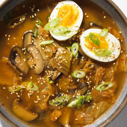 Miso, Shiitake Mushroom And Kimchi Soup