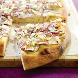 Potato And Onion Pizza With Rosemary And Goat Cheese
