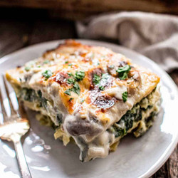 White Lasagna With Mushrooms, Spinach &amp; Artichokes