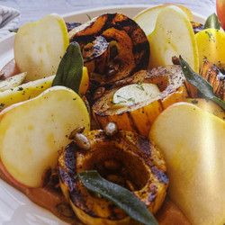 Olive Oil-Poached Delicata Squash with Spiced Pepitas (VEG page 165)