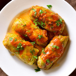 Classic Gołąbki: Polish Stuffed Cabbage Rolls With Tomato Sauce (pork &amp; Rice)