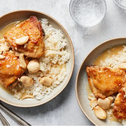 Braised Chicken Thighs with Garlic and White Wine