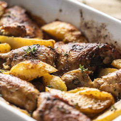 Garlic Chicken And Potato Traybake