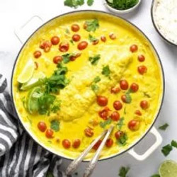 Tomato Coconut Curried Cod