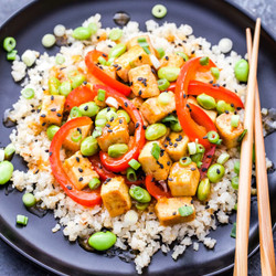 Orange Tofu And Edamame Stir-fry