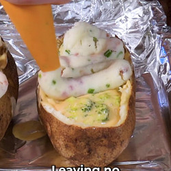 Cheddar Broccoli Twice Baked Potato