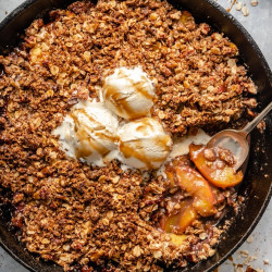Gluten Free Peach Crisp With Salted Coconut Milk Caramel