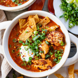 Roasted Cauliflower Tortilla Soup