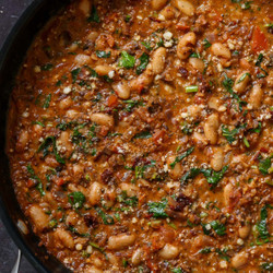 White Bean "Sausage" Pasta Sauce Skillet