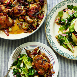 Crispy Chicken And Pancetta With Roast Jerusalem Artichokes