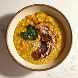 Squash Risotto With Crispy Sage &amp; Parm