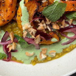 Roasted Squash Dal With Limey Mint Yogurt