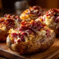 Corned Beef Stuffed Baked Potatoes
