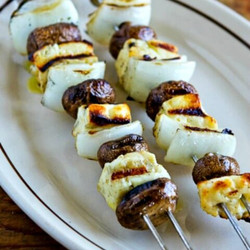 Grilled Halloumi Cheese With Mushrooms