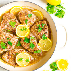 Walnut Crusted Lemon Chicken Piccata
