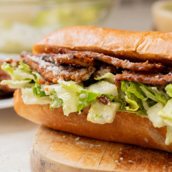 Tempeh Bacon Caesar Salad Sandwiches