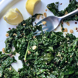 Lemon Honey Glazed Greens