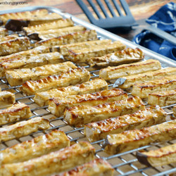 Baked Chickpea Flour Eggplant Fries {grain-free, Vegan, Easy}
