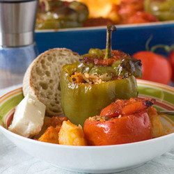The Tastiest Gemista (greek Stuffed Peppers And Tomatoes)