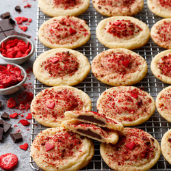 Chocolate-stuffed Strawberry Sugar Cookies