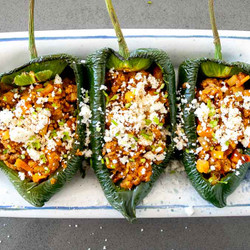Picadillo Stuffed Poblano Peppers